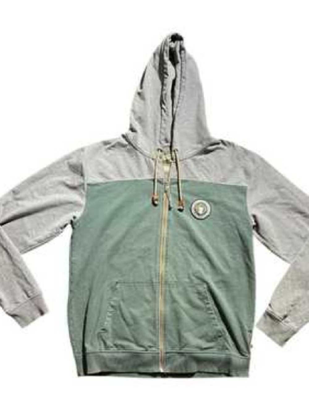 Howler Brothers Men’s Green & Gray Zip-Up Hoodie with Rope Drawcords - Size L - Picture 6 of 6
